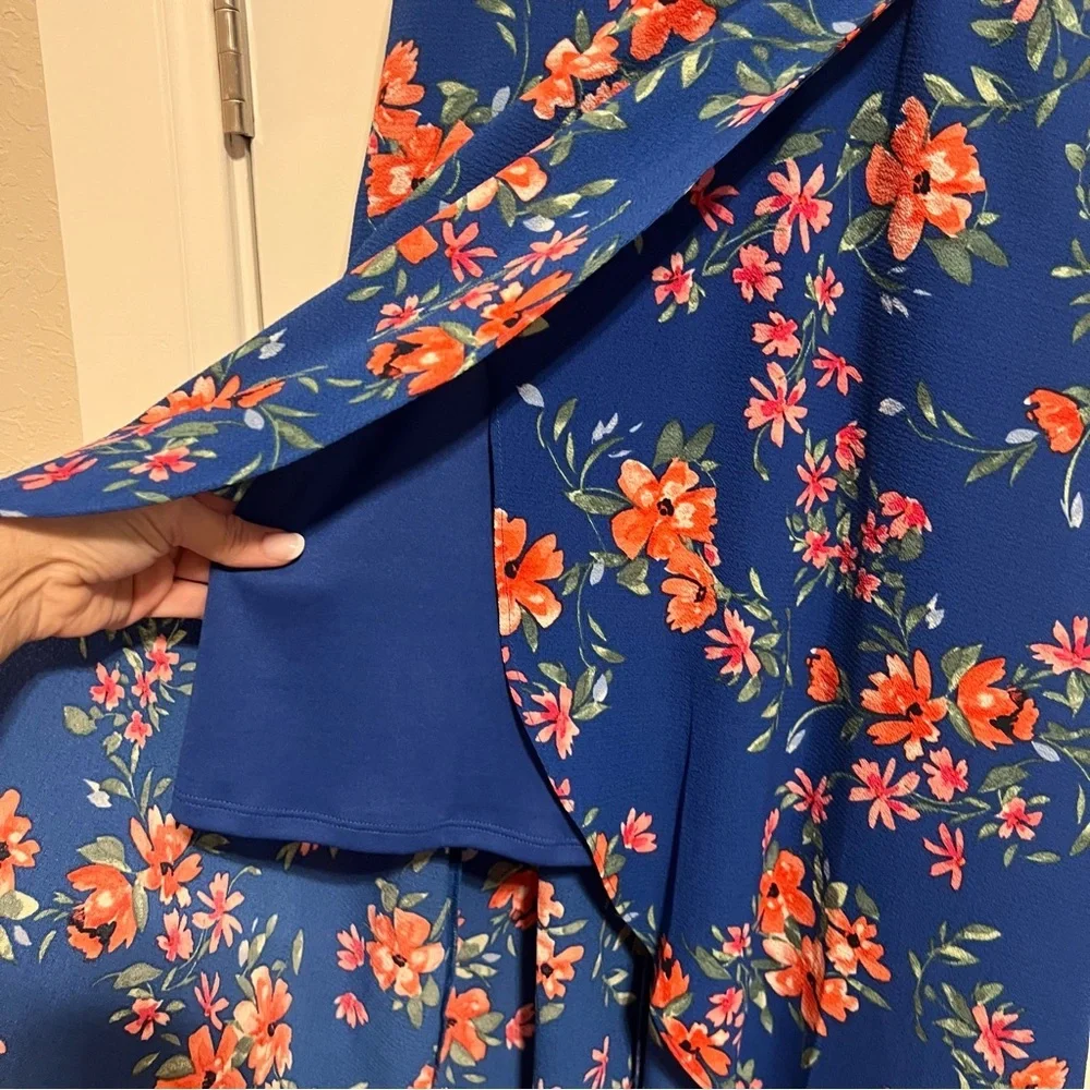 I.N. San Francisco Blue Floral High Low Dress